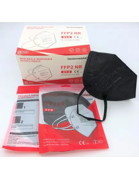 Mascarilla negra FFP2 NR pack 25 unidades Mascarilla negra FFP2 NR pack 25 unidades